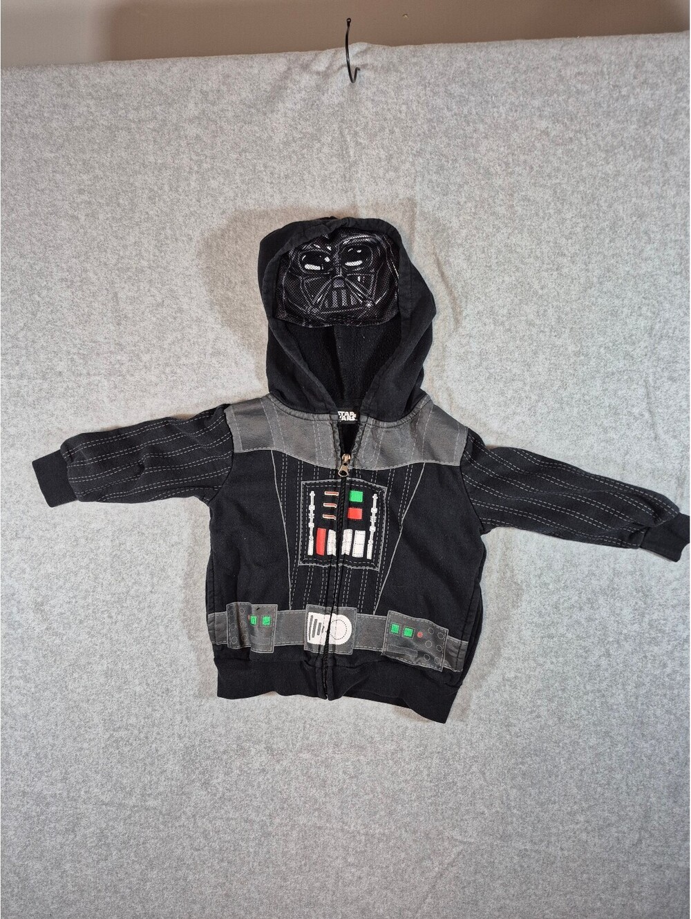 Star Wars Darth Vader Toddler 2T Costume Zip Hoodie Mask Hood Black